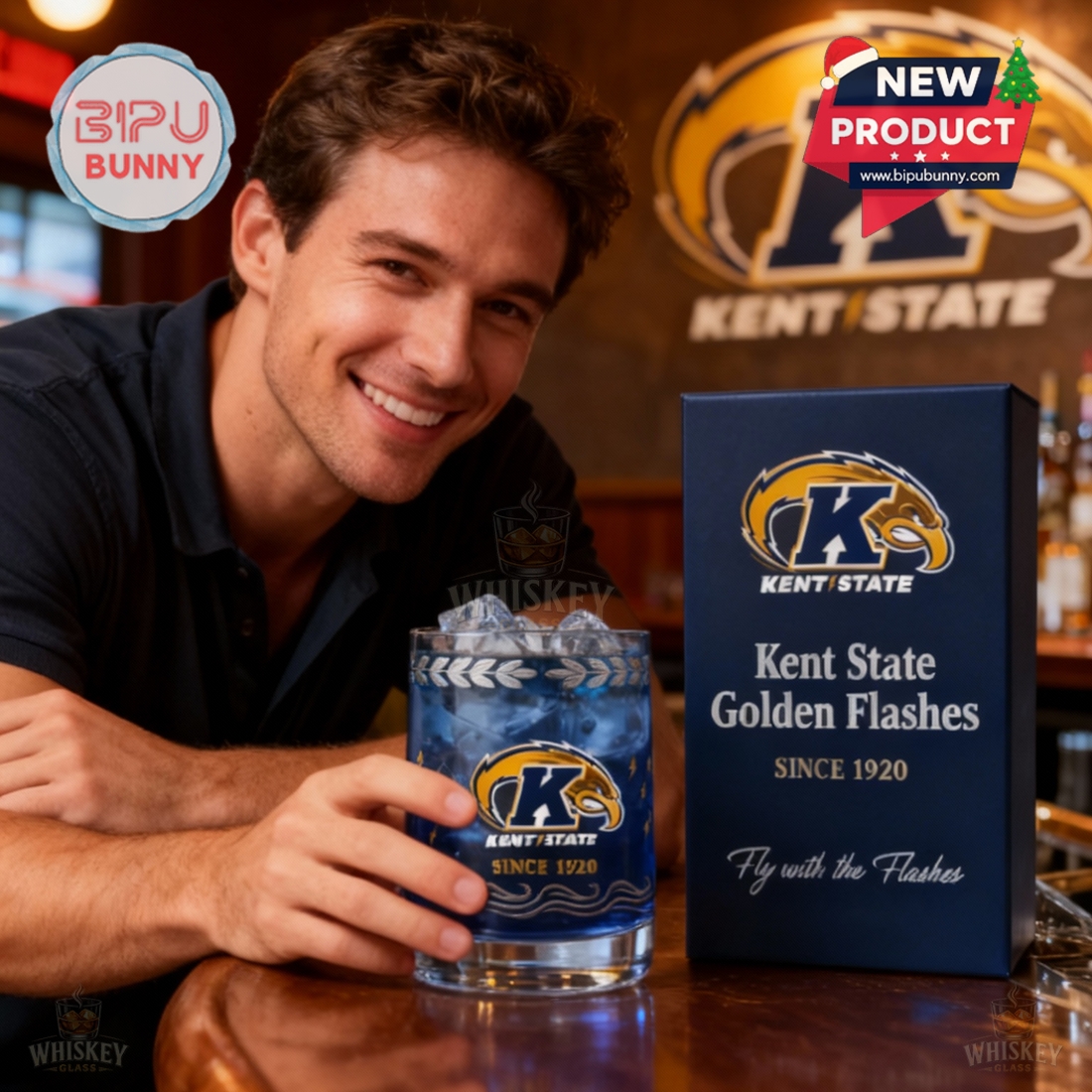 Kent State Golden Flashes Whiskey Glass Kent State Golden Flashes Whiskey Glass