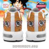 Orange heel design with black Kanji lettering, white central strip, and anime-style sketches covering the back panel!
