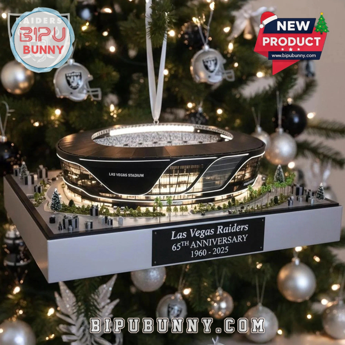 Las Vegas Raiders 65th Anniversary Stadium Ornament Las Vegas Raiders 65th Anniversary Stadium Ornament