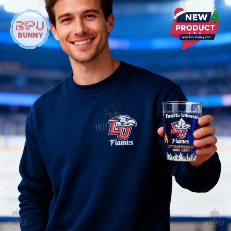 Liberty University Flames 52nd Anniversary Whiskey Glass