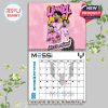 Lionel Messi in pink Inter Miami uniform, December 2026 calendar, Messi logo background, vibrant pink layout, graffiti-style design!