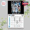 February 2026 calendar, Messi photo collage, GOAT tribute, World Cup highlight, black and white design!