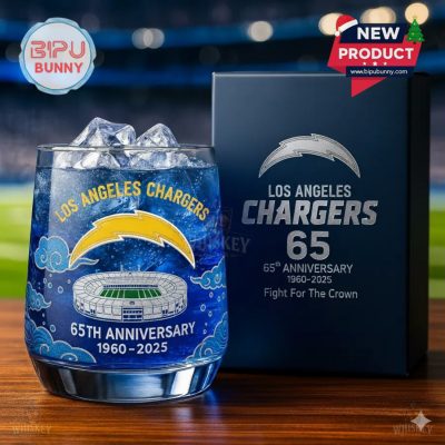 Los Angeles Chargers 65th Anniversary Whiskey Glass