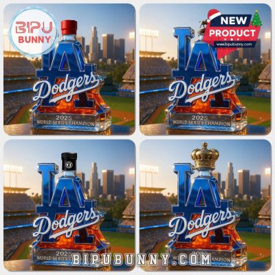 Los Angeles Dodgers 2025 World Series Championship Whiskey Bottle