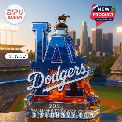 Los Angeles Dodgers 2025 World Series Championship Whiskey Bottle