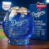 Dodgers baseball whiskey glass with stadium design and gift box showing World Champions 2020 and anniversary years.!