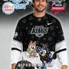 Front view of Los Angeles Kings Bluey Night limited edition jersey with Bluey and Bingo graphics and team insignia!