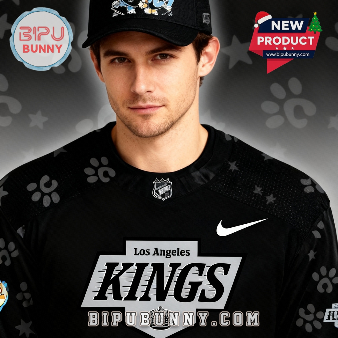Los Angeles Kings NHL Bluey Night Limited Hockey Jersey Los Angeles Kings NHL Bluey Night Limited Hockey Jersey