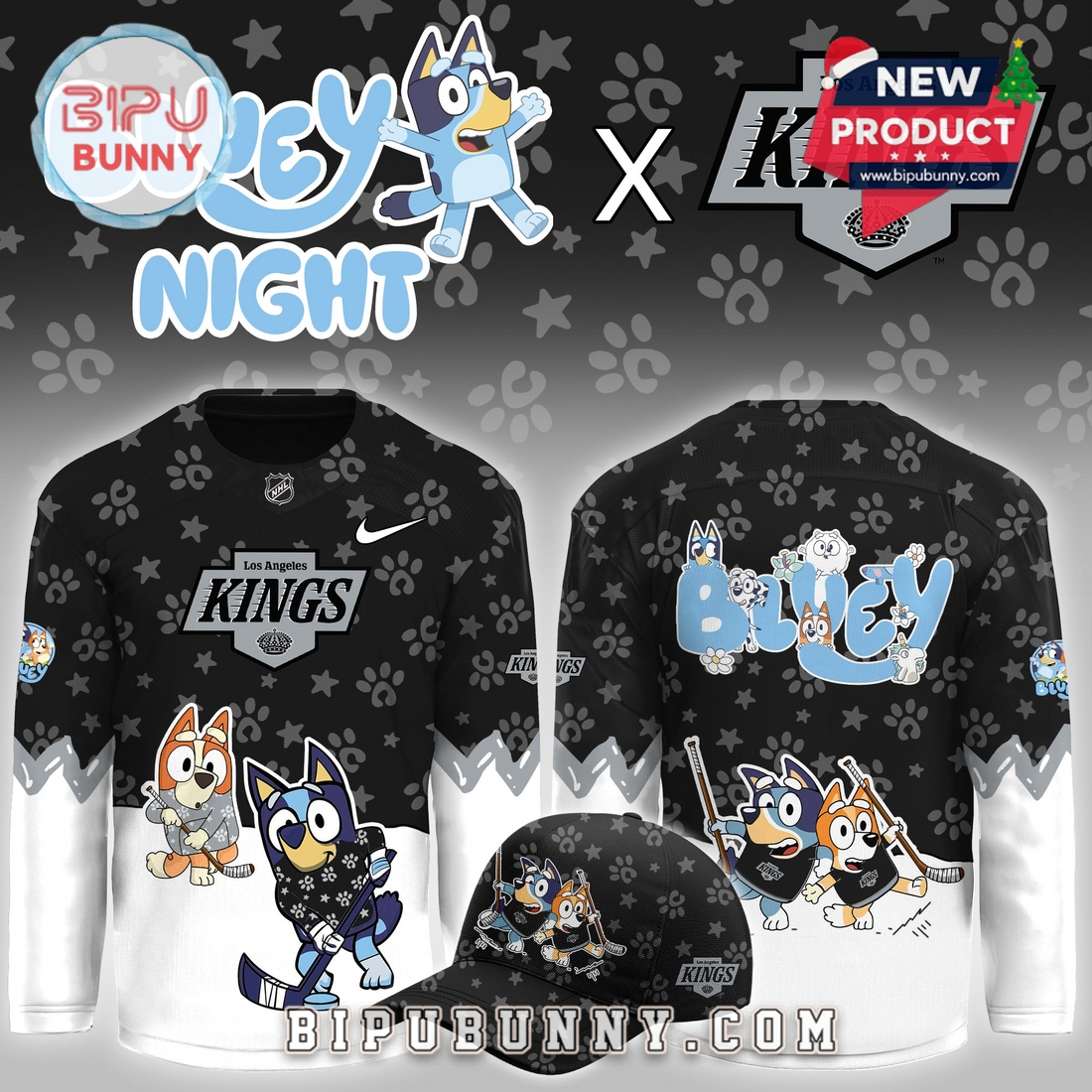 Los Angeles Kings NHL Bluey Night Limited Hockey Jersey Los Angeles Kings NHL Bluey Night Limited Hockey Jersey