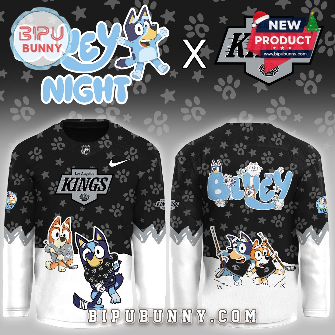 Los Angeles Kings NHL Bluey Night Limited Hockey Jersey Los Angeles Kings NHL Bluey Night Limited Hockey Jersey