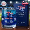 Louisiana Tech Bulldogs whiskey glass and collector box on table.