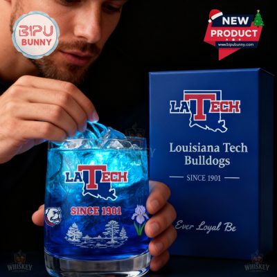 Louisiana Tech Bulldogs Whiskey Glass
