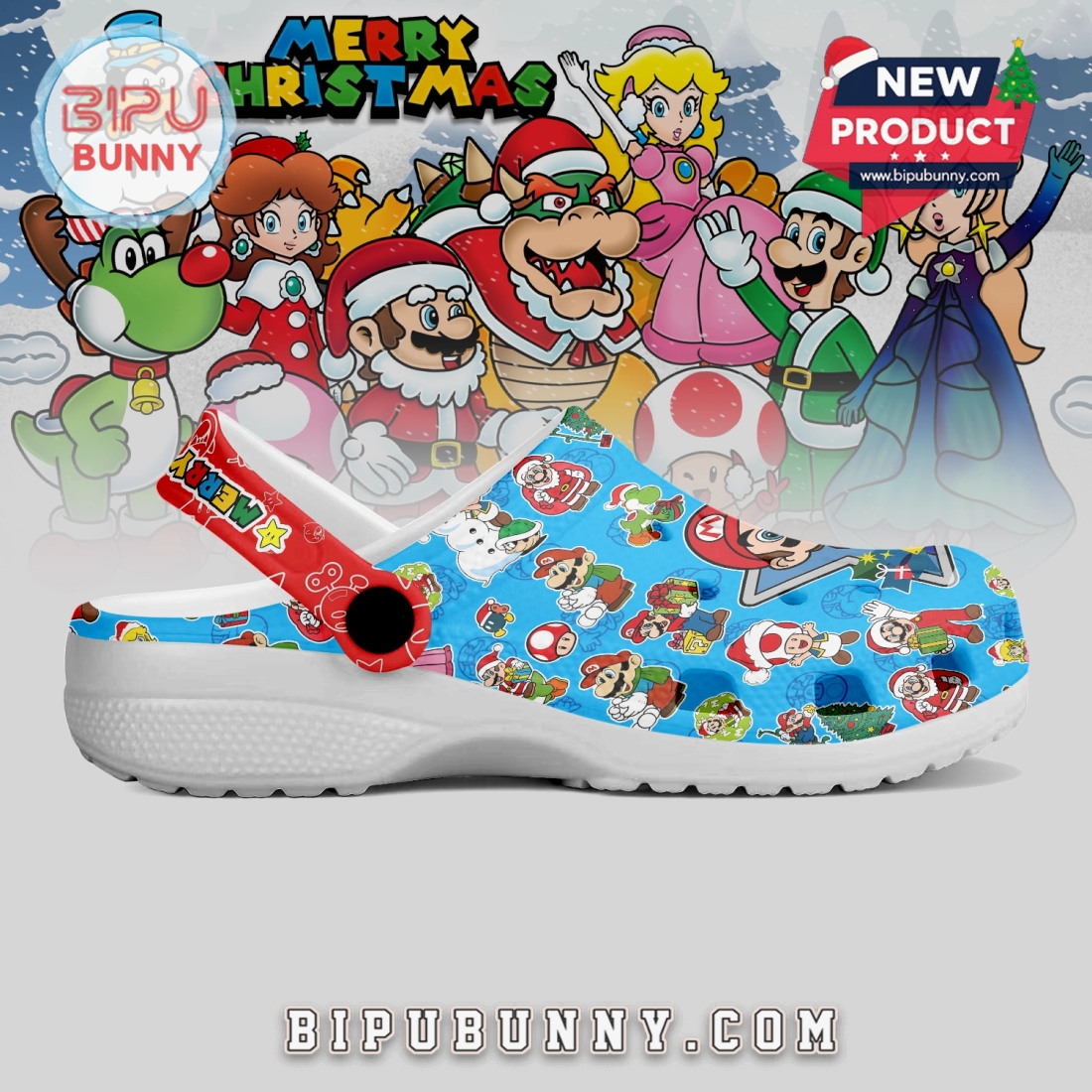Mario x Christmas Crocs Crocband Clogs Shoes Mario x Christmas Crocs Crocband Clogs Shoes