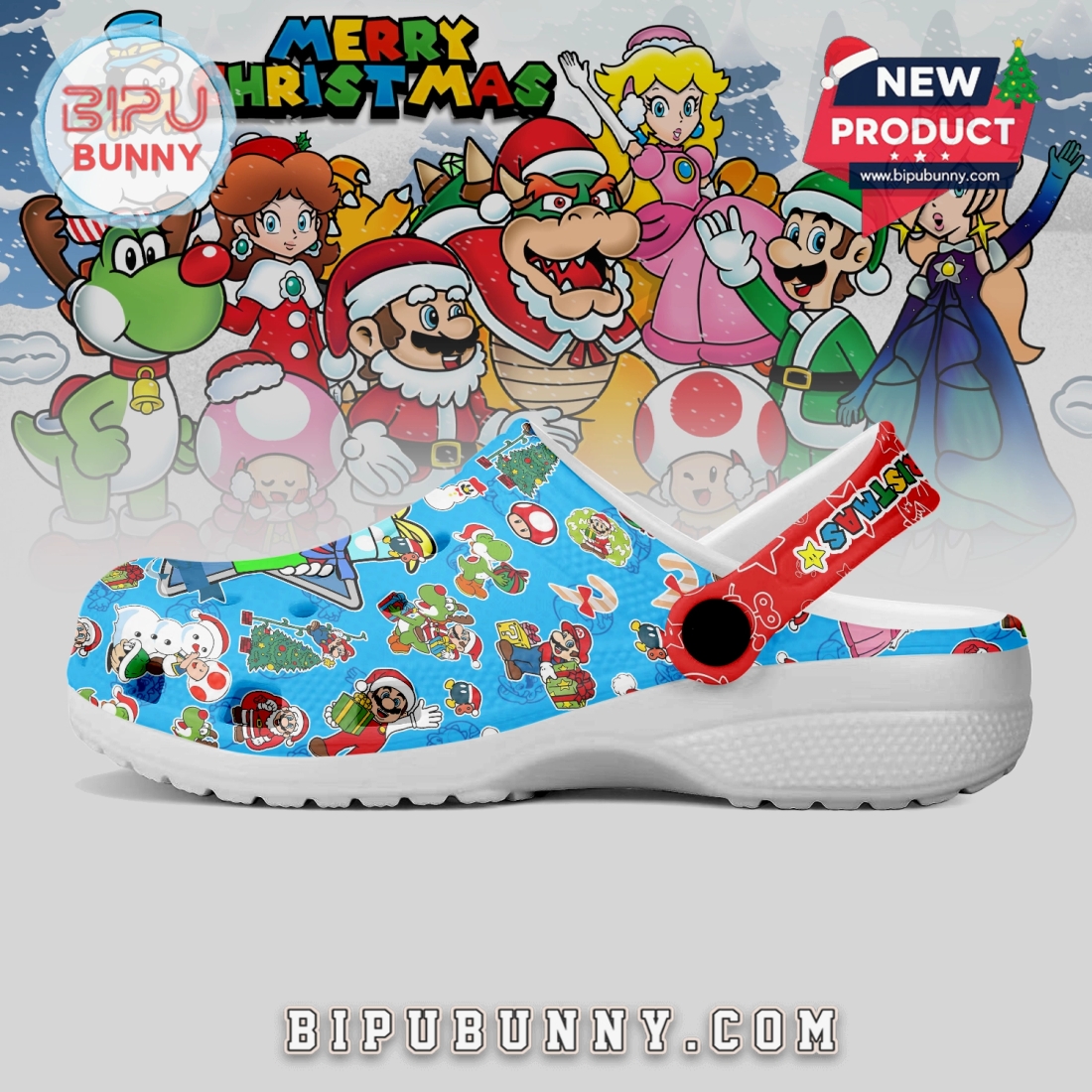 Mario x Christmas Crocs Crocband Clogs Shoes Mario x Christmas Crocs Crocband Clogs Shoes
