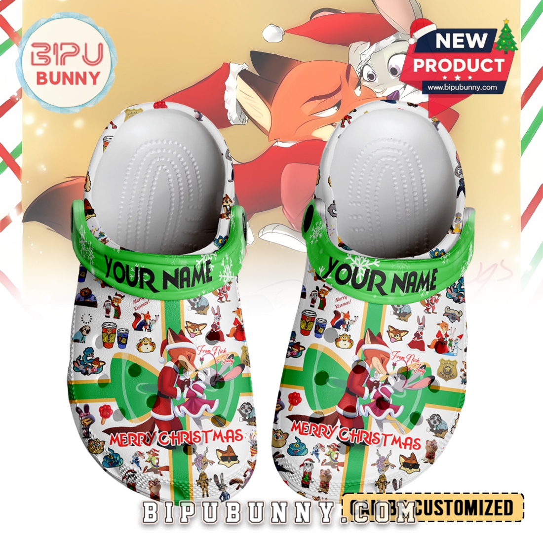 Merry Christmas Zootopia Crocs Crocband Clogs Shoes Merry Christmas Zootopia Crocs Crocband Clogs Shoes