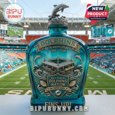 Miami Dolphins 60th Anniversary Whiskey Decanter