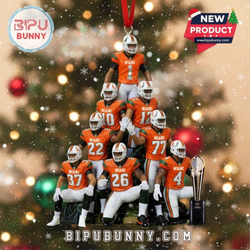 Miami Hurricanes Christmas Ornament 2025