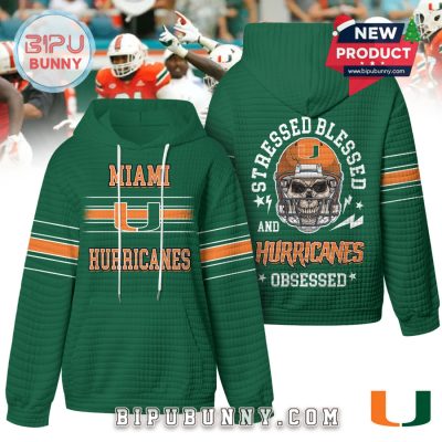 Miami Hurricanes NCAA Obsessed Waffle Hoodie