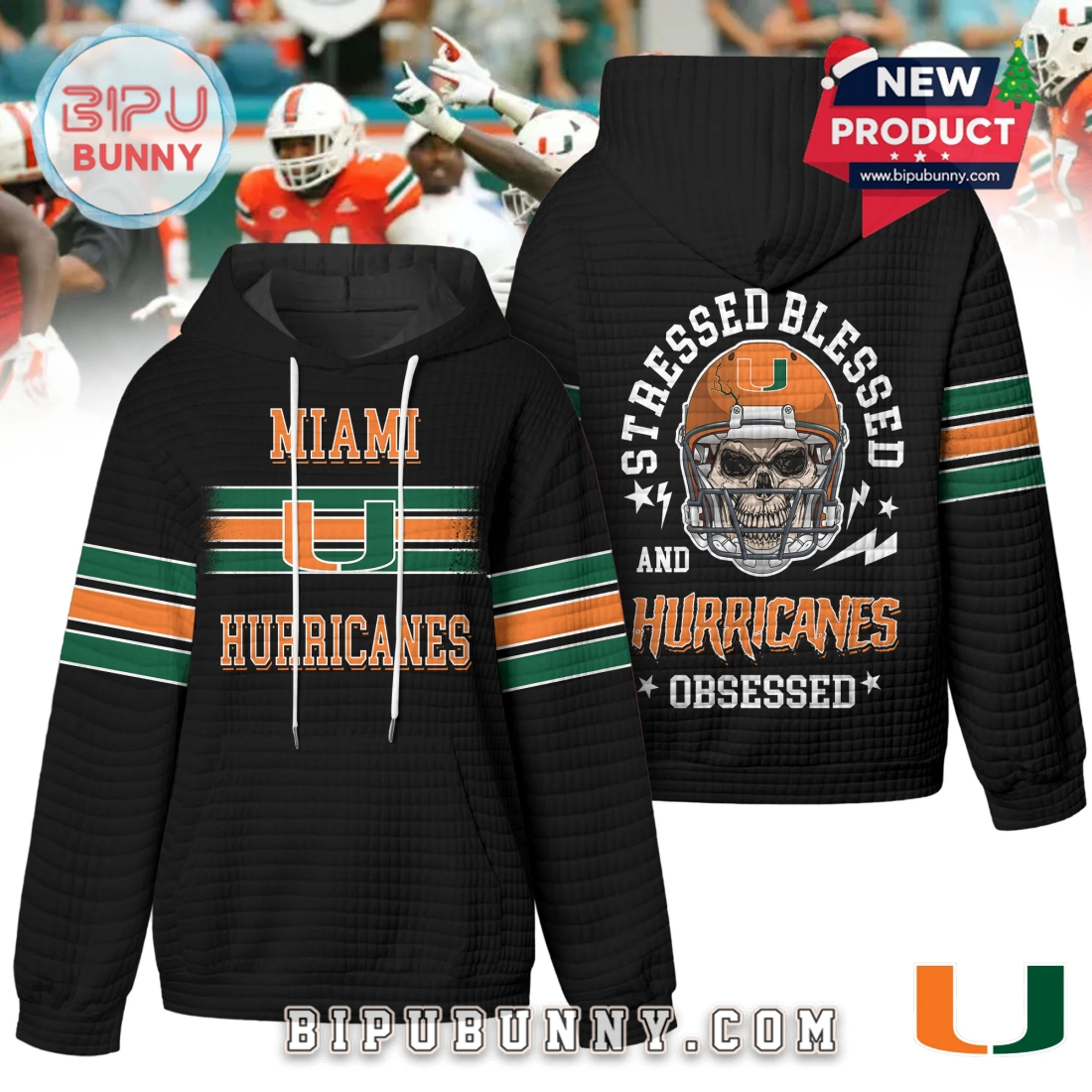 Miami Hurricanes NCAA Obsessed Waffle Hoodie Miami Hurricanes NCAA Obsessed Waffle Hoodie