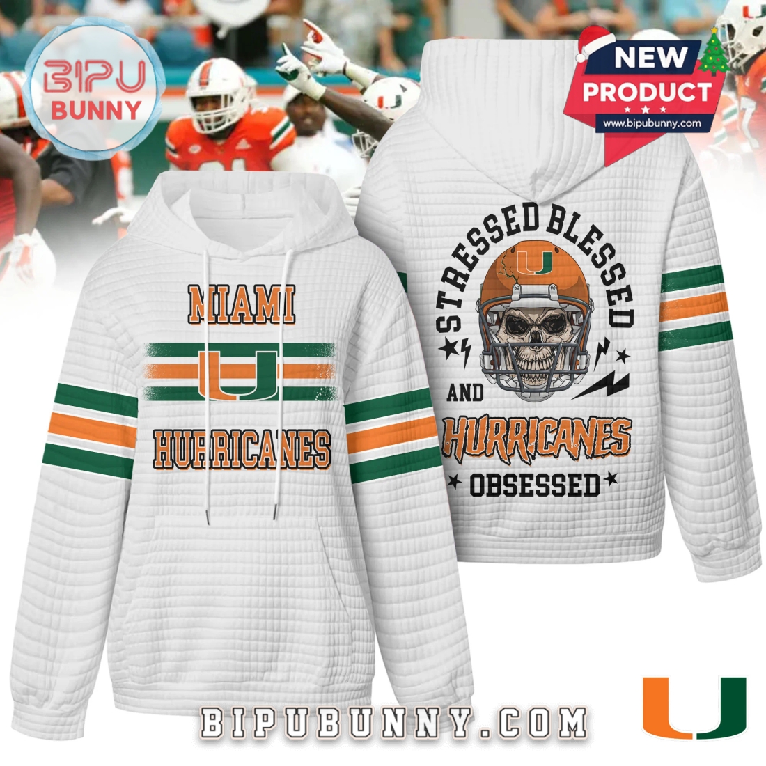 Miami Hurricanes NCAA Obsessed Waffle Hoodie Miami Hurricanes NCAA Obsessed Waffle Hoodie