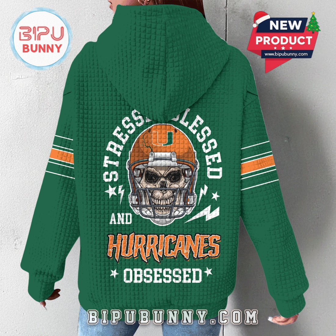 Miami Hurricanes NCAA Obsessed Waffle Hoodie Miami Hurricanes NCAA Obsessed Waffle Hoodie