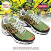 Cartoon-style sneakers with TMNT prints, bold green tones, and detailed character artwork!