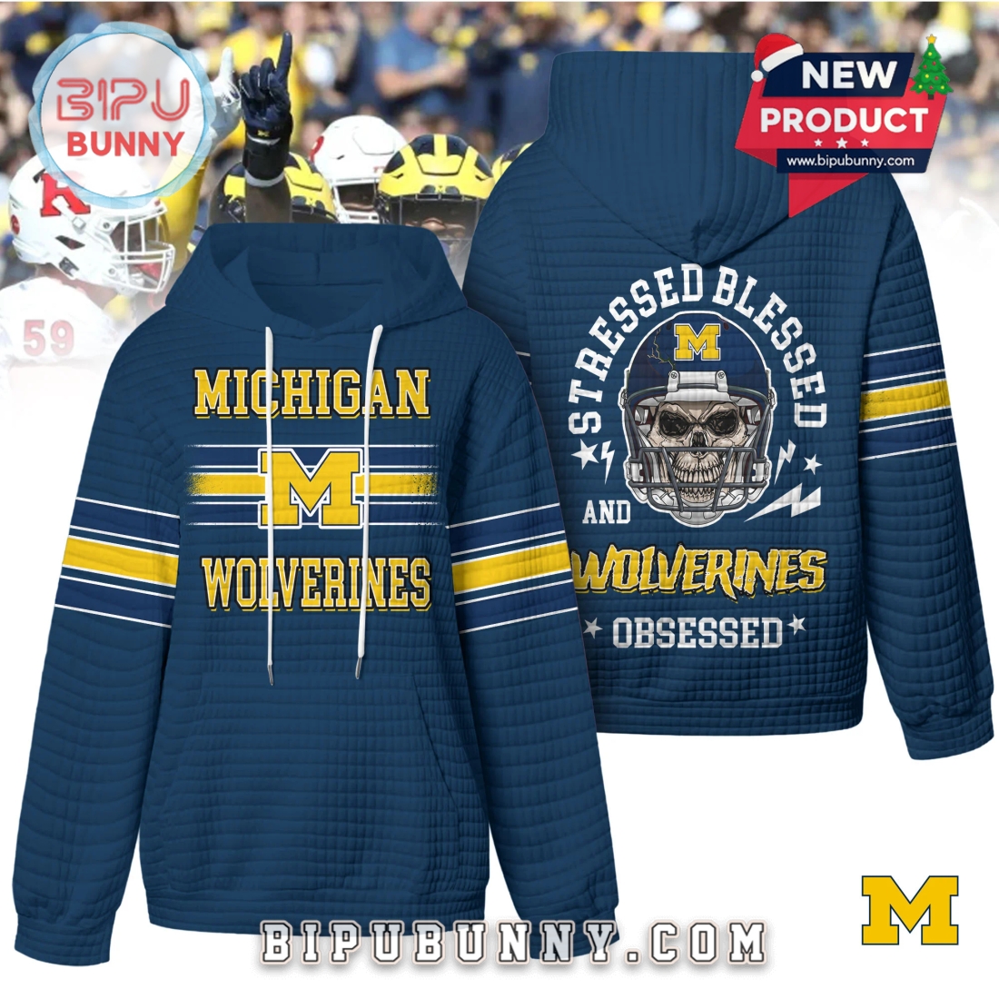 Michigan Wolverines NCAA Obsessed Waffle Hoodie Michigan Wolverines NCAA Obsessed Waffle Hoodie