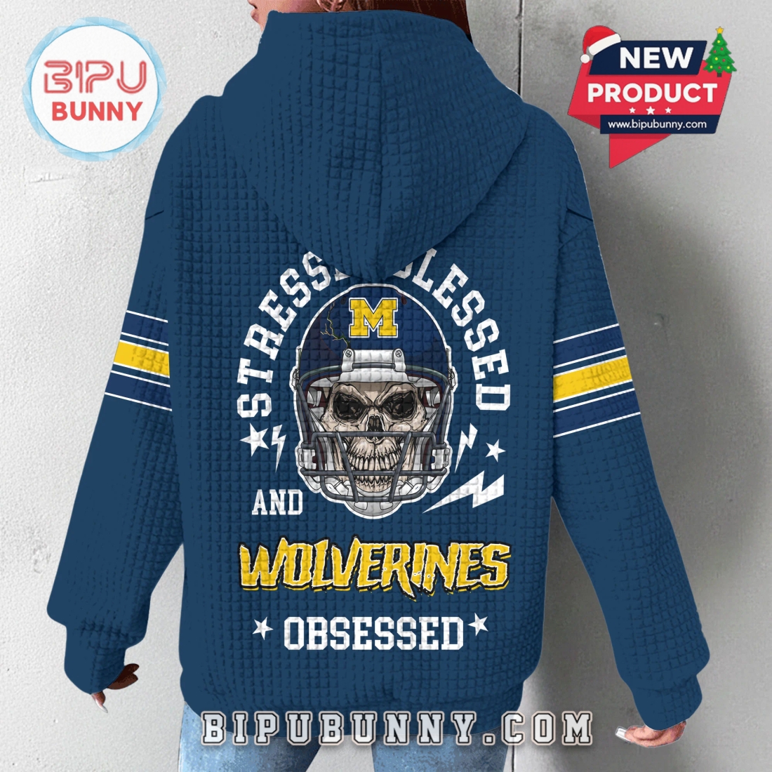 Michigan Wolverines NCAA Obsessed Waffle Hoodie Michigan Wolverines NCAA Obsessed Waffle Hoodie