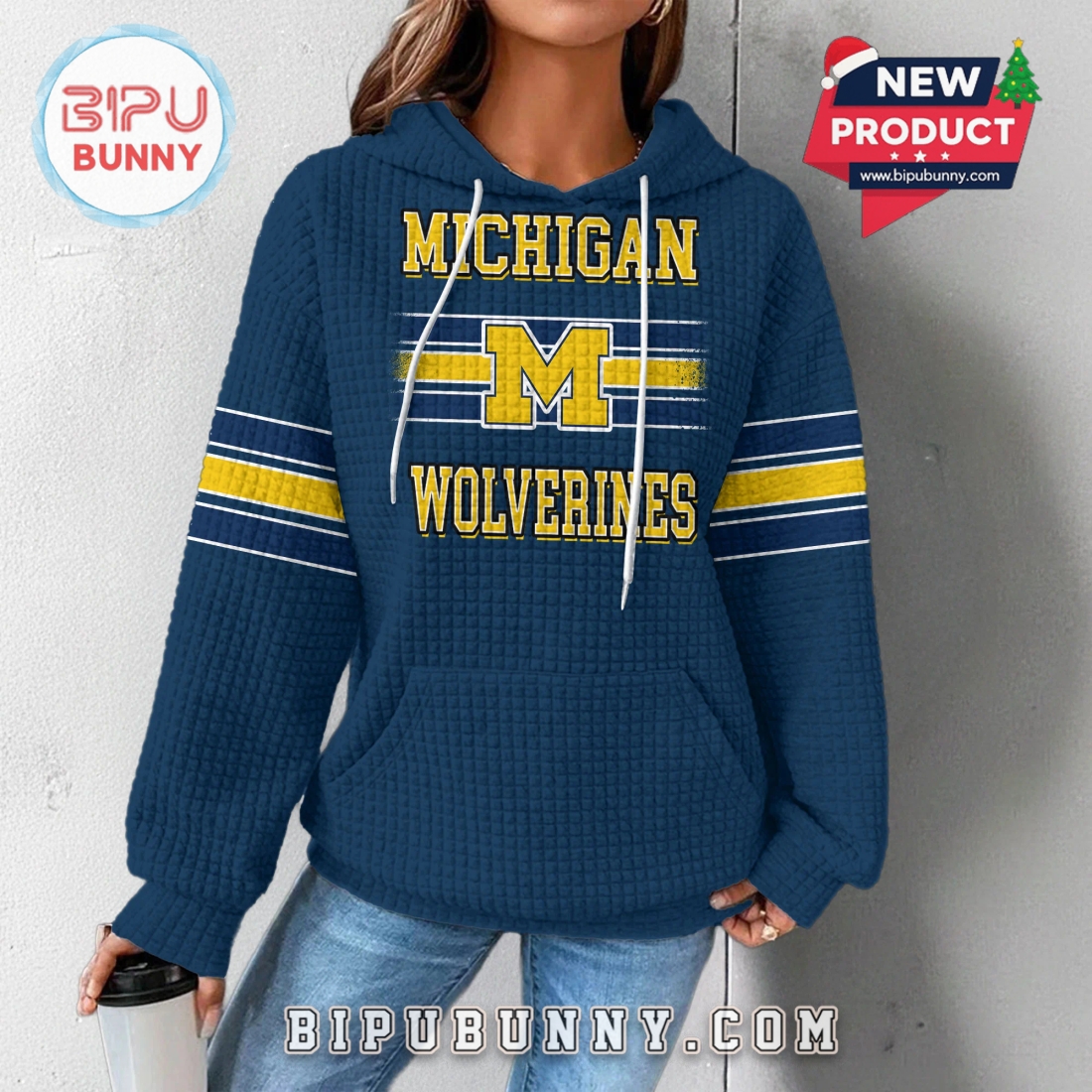 Michigan Wolverines NCAA Obsessed Waffle Hoodie Michigan Wolverines NCAA Obsessed Waffle Hoodie