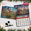Cover and January layout of the 2026 Disney calendar with classic Disney characters, castle illustration, and celebration artwork to welcome the new year.