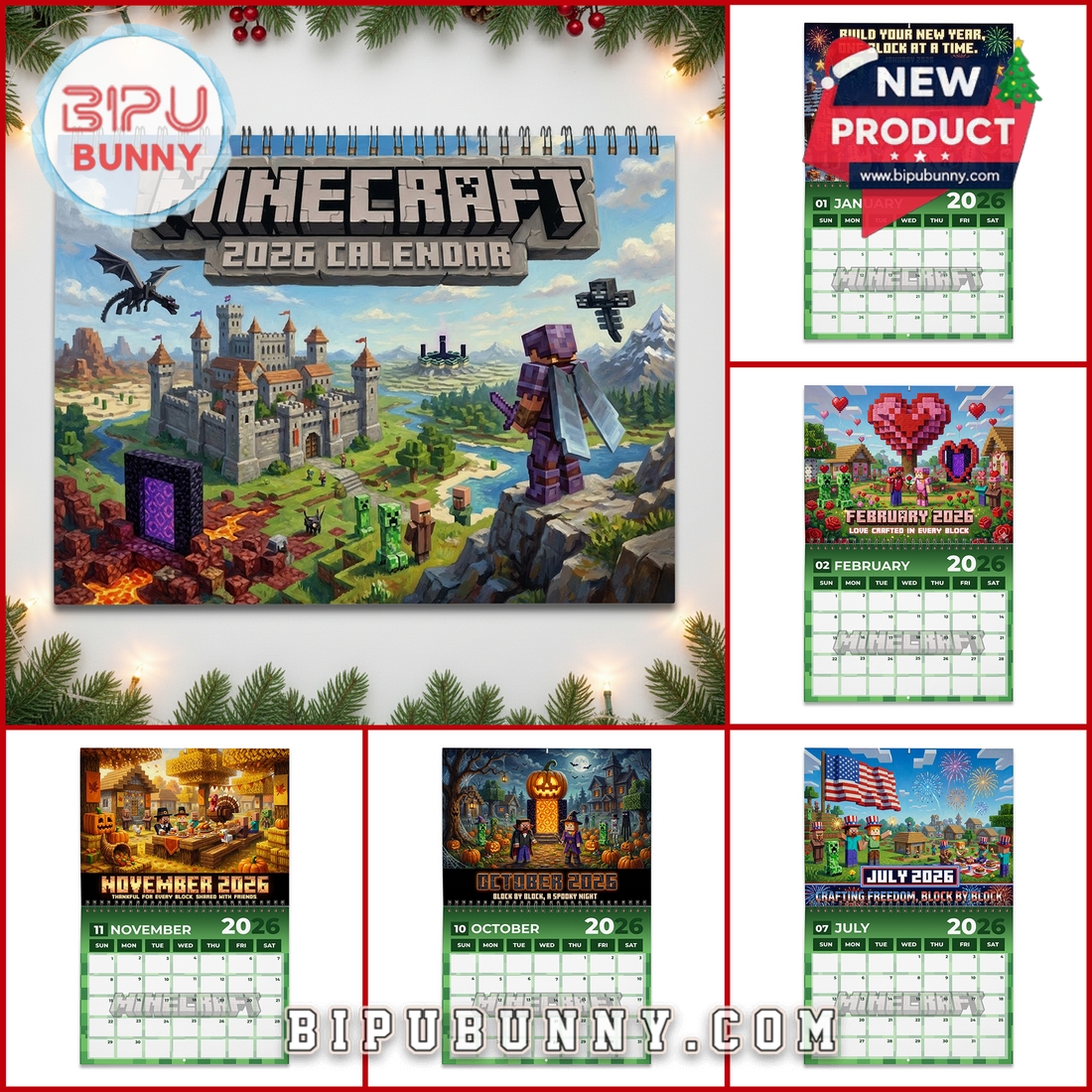 Minecraft 2026 Wall Calendar Minecraft 2026 Wall Calendar