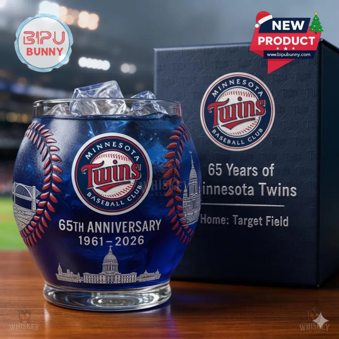 Minnesota Twins 65th Anniversary Whiskey Glass Minnesota Twins 65th Anniversary Whiskey Glass