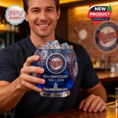 Minnesota Twins 65th Anniversary Whiskey Glass