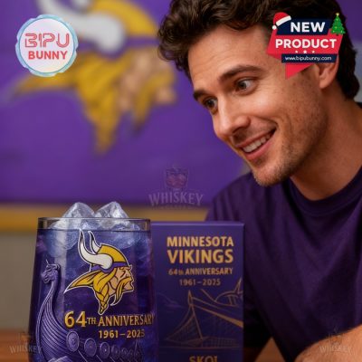Minnesota Vikings 64th Anniversary Whiskey Glass