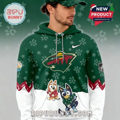 Minnesota Wild NHL Bluey Night Limited Hoodie