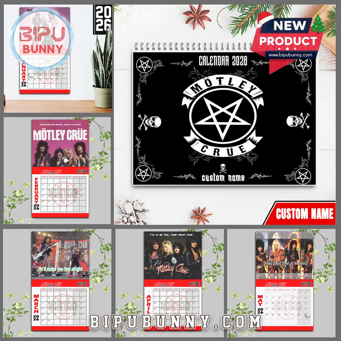 Mötley Crüe Wall Hanging Calendar 2026 Mötley Crüe Wall Hanging Calendar 2026