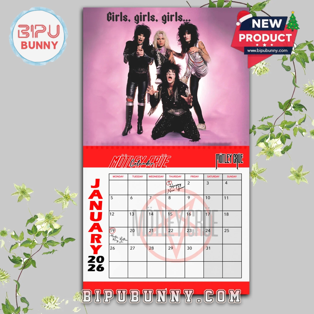 Mötley Crüe Wall Hanging Calendar 2026 Mötley Crüe Wall Hanging Calendar 2026