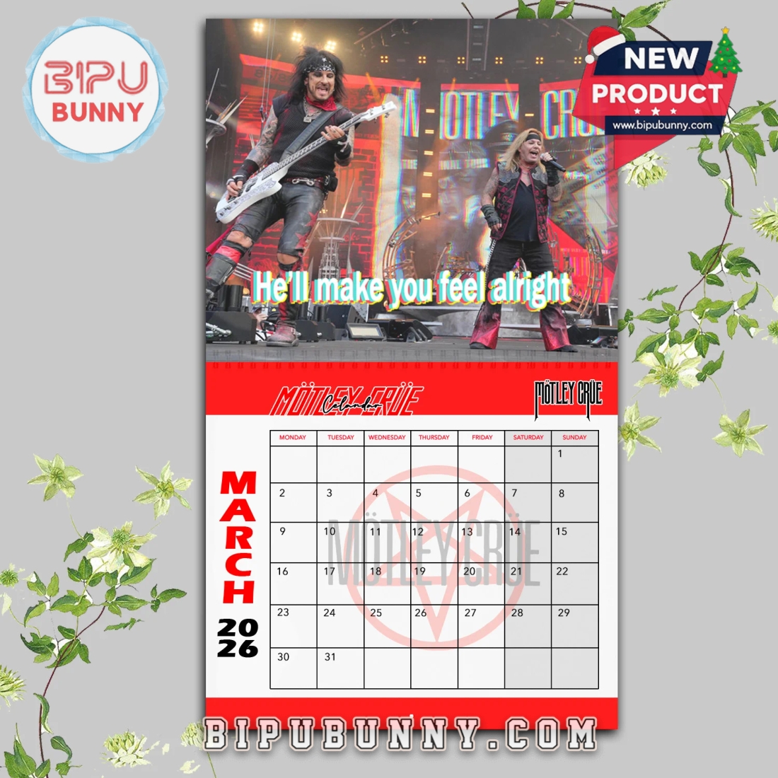 Mötley Crüe Wall Hanging Calendar 2026 Mötley Crüe Wall Hanging Calendar 2026