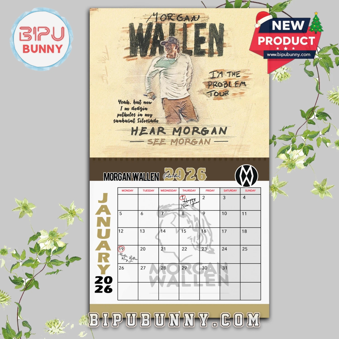 Morgan Wallen Wall Hanging Calendar 2026 Morgan Wallen Wall Hanging Calendar 2026