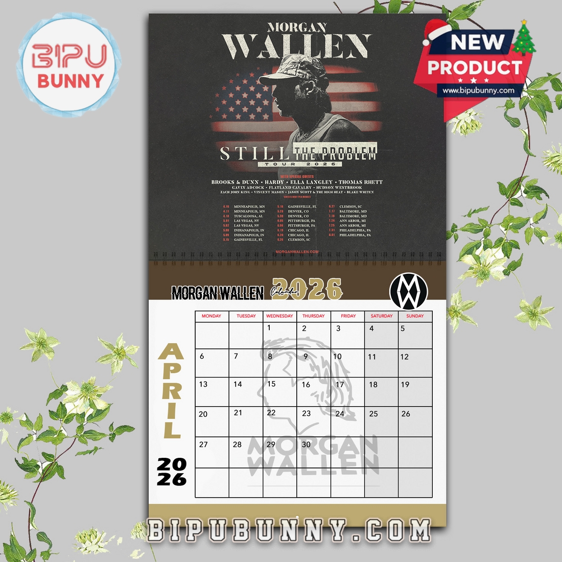 Morgan Wallen Wall Hanging Calendar 2026 Morgan Wallen Wall Hanging Calendar 2026