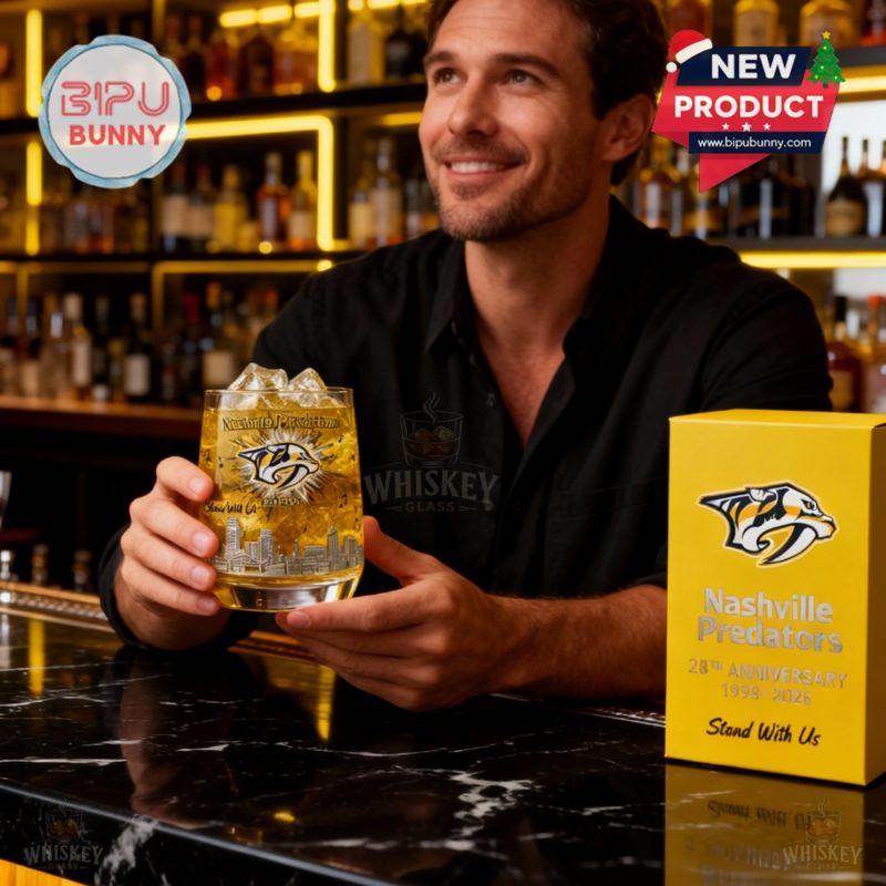 Nashville Predators 28th Anniversary Whiskey Glass