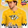 Nashville Predators Bluey Night jersey close-up featuring the official team crest and playful design!