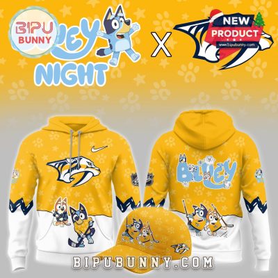 Nashville Predators NHL Bluey Night Limited Hoodie