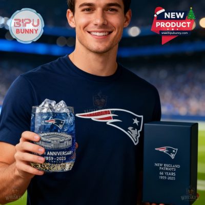 New England Patriots 66th Anniversary Whiskey Glass