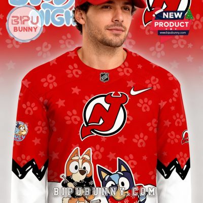 New Jersey Devils NHL Bluey Night Limited Hockey Jersey