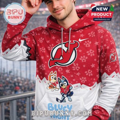 New Jersey Devils NHL Bluey Night Limited Hoodie