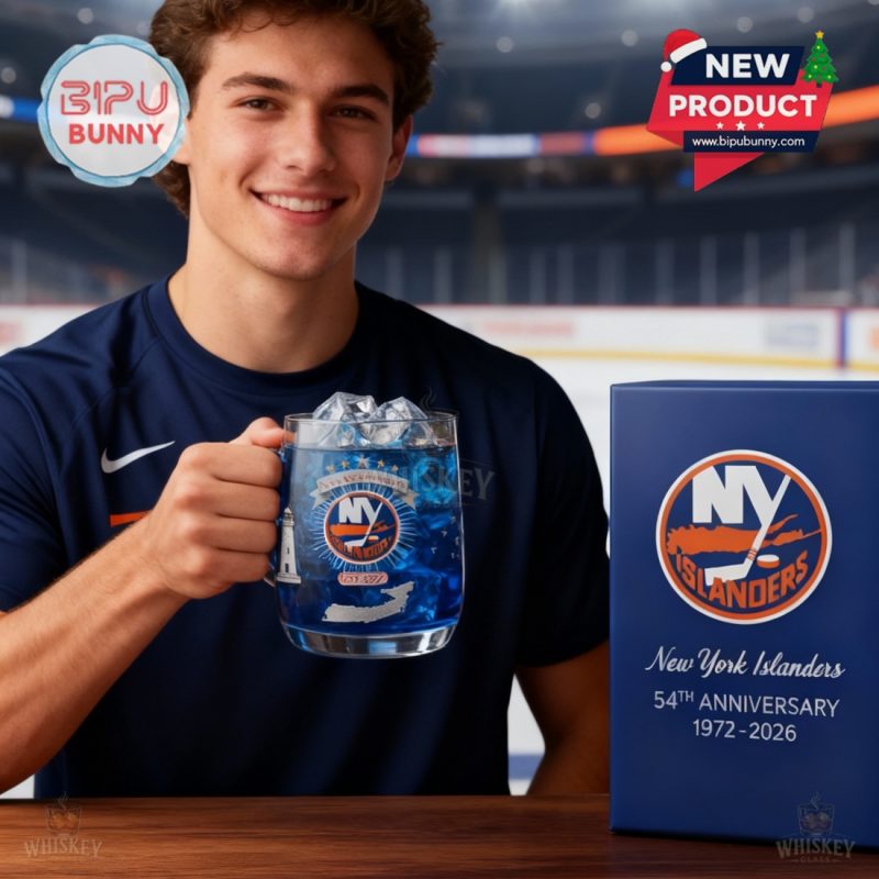 New York Islanders 54th Anniversary Whiskey Glass New York Islanders 54th Anniversary Whiskey Glass