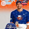 New York Islanders Bluey Night hockey jersey and cap combination showcasing team pride and Bluey collaboration!