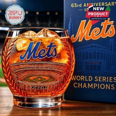New York Mets 63rd Anniversary Whiskey Glass