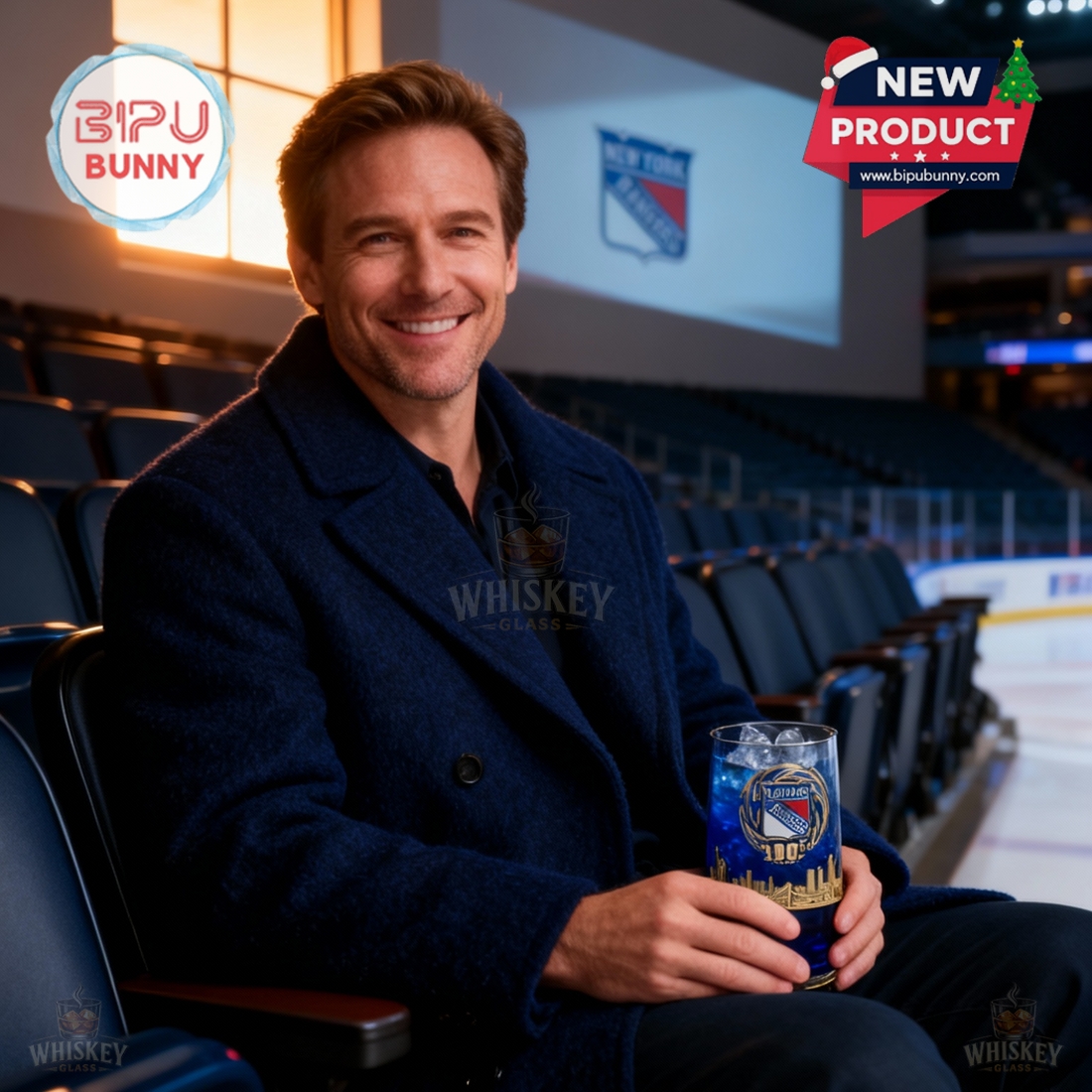 New York Rangers 100th Anniversary Whiskey Glass New York Rangers 100th Anniversary Whiskey Glass